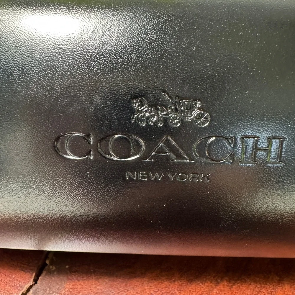 Coach New York Black Hard Shell Eyeglass Sunglasses Case Embossed Logo